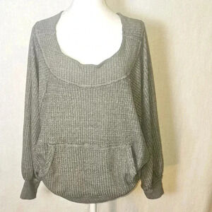 Free People WE THE FREE Westend Green Slouchy  Dolman Sleeve Thermal Top XS